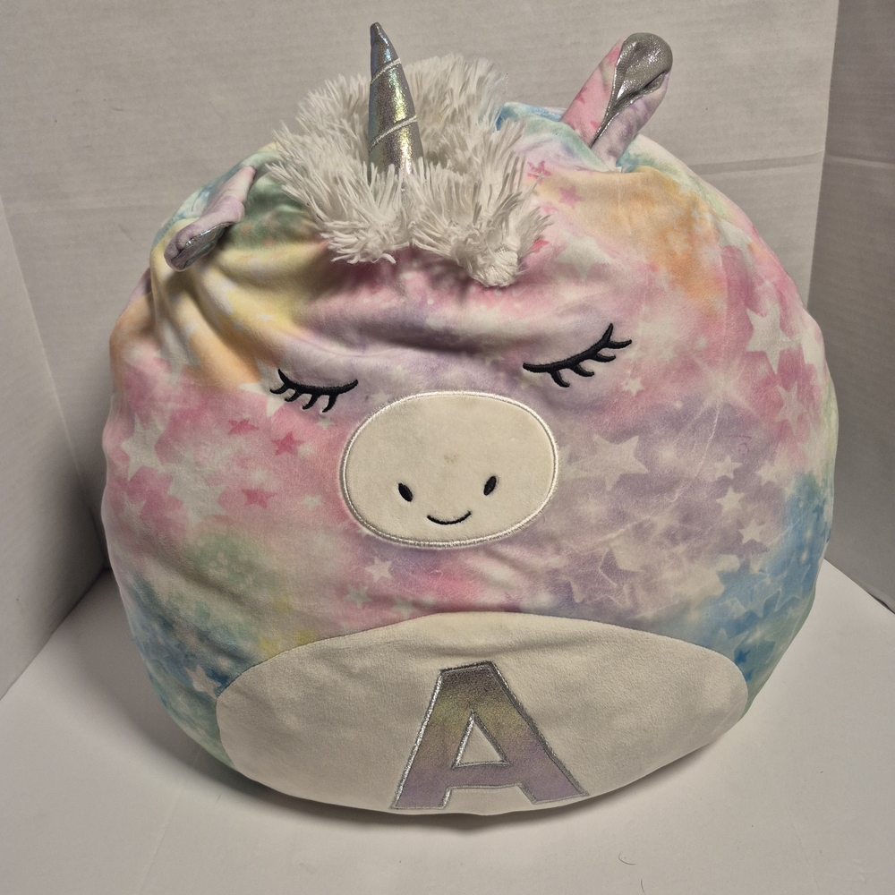 Justice‎ Squishmallows Unicorn Plush 14” Pastel Tie Dye Letter A